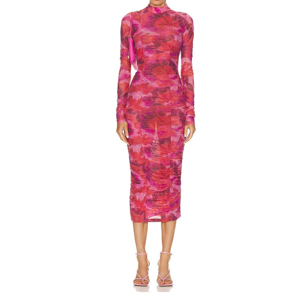 Elegant Pink Patterned Dress